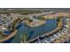 Picturesque aerial view of homes nestled within a Primary-planned community, featuring a scenic lake and manicured landscapes at 115 Bluff Isle Ct, Summerville, SC 29486