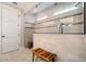 This walk-in shower features a full glass door, tiled walls, bench, and rainfall showerhead at 115 Bluff Isle Ct, Summerville, SC 29486