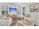 Cozy living room with natural light, comfortable seating, and hardwood flooring at 129 Sparrow Dr, Isle of Palms, SC 29451