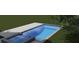 Rendering of an in-ground pool with a spa and modern design, surrounded by lush greenery at 129 Sparrow Dr, Isle of Palms, SC 29451