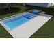 Rendering of an in-ground pool and spa with a contemporary design, complemented by landscaped surroundings at 129 Sparrow Dr, Isle of Palms, SC 29451