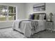 Comfortable bedroom showcasing a large window with a view of the yard and an attractive accent wall at 1721 Pimlico Blvd, Moncks Corner, SC 29461