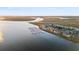 Magnificent aerial view of the waterfront real estate and marina at 46 Mariners Cay Dr, Folly Beach, SC 29439