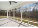 Screened-in porch with a view of the backyard and forest beyond, ideal for relaxation and nature at 5585 Wire Road, Branchville, SC 29432