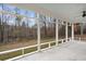 Covered patio with a view of the backyard and creek, perfect for outdoor entertaining at 5585 Wire Road, Branchville, SC 29432