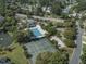 Community amenities from an aerial view, featuring a pool, tennis court, and lounging areas nestled in greenery at 914 Tupelo Bay Dr, Mount Pleasant, SC 29464