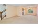 Large dining room featuring neutral carpet flooring and chandelier at 1051 Wayfarer Ln, Charleston, SC 29412
