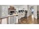 Bright home office space with a brick fireplace, large desk, and plenty of natural light at 108 Gambels Ln, Summerville, SC 29485