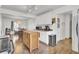 Open concept kitchen and dining area with modern appliances and hardwood floors at 108 Gambels Ln, Summerville, SC 29485