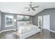 Vaulted ceilings enhance this spacious main bedroom with neutral tones and private en-suite bathroom at 1089 Fort Johnson Rd, Charleston, SC 29412