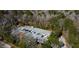Aerial view of on-site boat storage with several slips and a paved parking area at 1468 Alligator Creek Ct, Awendaw, SC 29429