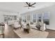 Open-concept living room with seamless flow to the kitchen, featuring modern furniture and a relaxing atmosphere at 174 Sea Lavender Ln, Summerville, SC 29486