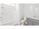 Clean, bright bathroom featuring a shower and a vanity with modern fixtures at 201 Seele St, Lincolnville, SC 29485