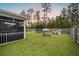 Lush backyard featuring a playset, trampoline, and a screened-in porch for relaxing at 217 Lucca Dr, Summerville, SC 29486