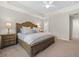 Spacious main bedroom featuring a tray ceiling, ceiling fan, and a large window offering ample natural light at 217 Lucca Dr, Summerville, SC 29486