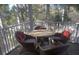 Relaxing screened porch with wicker furniture and a ceiling fan, perfect for enjoying the outdoors at 24 Commons Ct, Isle of Palms, SC 29451