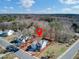 Aerial shot of a house showing the property line, landscaping, and surrounding neighborhood at 2825 Backman St, Mount Pleasant, SC 29466