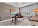 Well-lit office featuring a wooden desk, wood paneled wall, neutral carpet, and a cozy seating area, perfect for productivity at 2825 Backman St, Mount Pleasant, SC 29466