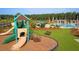 Vibrant community playground with multiple slides, climbing features, and seating areas near a pool at 303 Pine Crest View Dr, Summerville, SC 29486