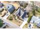 Aerial view of home's location on a cul-de-sac with mature trees at 3334 Merion Pl, Mount Pleasant, SC 29466