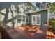This outdoor space features a wood deck with a wooden railing with backyard views at 3920 Hanoverian Dr, Mount Pleasant, SC 29429