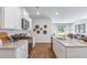 Open kitchen concept featuring granite countertops, stainless steel appliances, and wood floors at 838 Lilyford Ln, Summerville, SC 29486