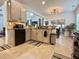 Open concept kitchen featuring stainless steel appliances and view of the dining area at 9656 Pebble Creek Blvd, Summerville, SC 29485