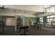 Spacious fitness center filled with weight training and cardio equipment with a wall of mirrors and large windows at 972 Carnes Crossing Blvd, Summerville, SC 29486