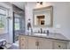 Modern bathroom boasts a spacious vanity and an updated walk-in shower with decorative tile at 108 Tea Farm Rd, Summerville, SC 29483