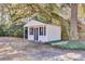 Charming shed nestled amongst mature trees, offering extra storage or a hobby space at 108 Tea Farm Rd, Summerville, SC 29483