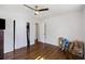Spacious bedroom with hardwood floors and an open closet, ready for customization at 127 Ridge Rd, Summerville, SC 29485