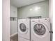 Laundry room with large washer and dryer and decor at 132 Mcclellan Way, Summerville, SC 29483