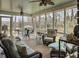 Relaxing screened porch with comfortable seating, ceiling fans, and views of the backyard at 135 Ashley Hill Dr, Goose Creek, SC 29445