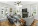 Bright and airy living room with a fireplace, hardwood floors, and stylish furnishings at 17 Trumbo St, Charleston, SC 29401