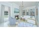 Bright living room with a fireplace, chandelier, built-in bookshelves, and comfortable seating arrangement at 186 N Shelmore Blvd, Mount Pleasant, SC 29464