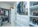 Custom walk-in closet with shelving and drawers for ample storage at 186 N Shelmore Blvd, Mount Pleasant, SC 29464