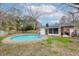 Fenced backyard features an in-ground pool, patio area, and well-maintained lawn at 214 Terry Ave, Summerville, SC 29485