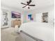 Spacious bedroom featuring a ceiling fan, TV, and adjacent balcony access at 219 Symphony Ave, Summerville, SC 29486