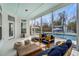 Inviting screened porch offers relaxation with backyard views of pool and comfortable furnishings at 2942 Clearwater Dr, Mount Pleasant, SC 29466