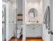 Charming bathroom with marble countertop, vintage fixtures, and glass enclosed shower at 40 State St # 1, Charleston, SC 29401