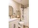 Bathroom featuring a granite vanity, updated fixtures, and a shower-tub combination at 409 Spruce Ivy St, Moncks Corner, SC 29461