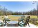 Scenic outdoor space with a cozy fire pit, comfortable seating, and a picturesque pond view at 409 Spruce Ivy St, Moncks Corner, SC 29461