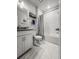 Bathroom featuring marble floors, white subway tile, and chrome fixtures at 530 Amalie Farms Dr, Charleston, SC 29492