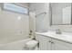 Bathroom with shower-tub, commode, vanity, and a framed mirror at 8153 Governors Walk, North Charleston, SC 29418