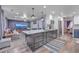 Modern kitchen with stainless steel appliances, granite countertops, an island and open to the living room at 100 Hunters Wood Dr, Summerville, SC 29485