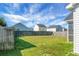 Large grassy backyard enclosed by a wooden fence, offering ample space for outdoor activities at 1137 Moss Grove Dr Dr, Moncks Corner, SC 29461