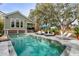 Beautiful pool area of a two-story home with a large patio and lounge chairs for relaxing at 1429 Burningtree Rd, Charleston, SC 29412