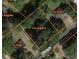 Aerial view of the property lot within a quiet neighborhood surrounded by trees and other properties at 149 Rose Ave, Walterboro, SC 29488