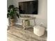Modern living room with a large TV and a tropical houseplant at 1545 Ashley River Rd # 3K, Charleston, SC 29407