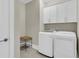 Laundry room with white washer, dryer, and cabinets for storage at 1855 Halle Rd, Johns Island, SC 29455